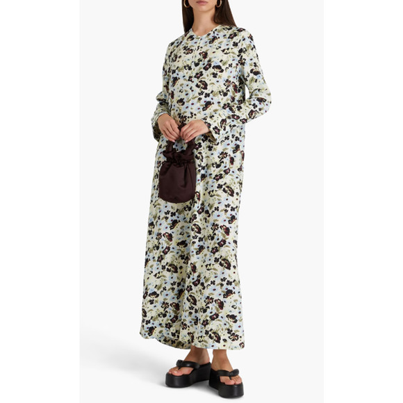 Ganni Dresses & Skirts - Ganni Printed Floral Maxi Dress EcoVert Crepe Spring Summer Size EU36